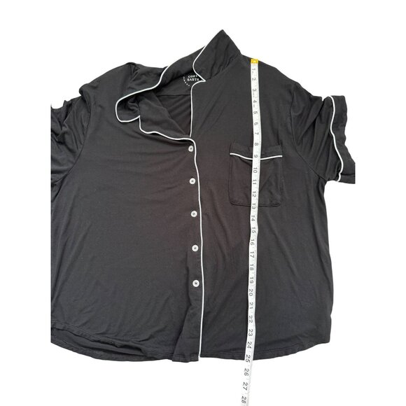 Cozy Earth Womens Black Pajama Top Short Sleeve Button-UP PJ Bamboo Size XL - Picture 5 of 8